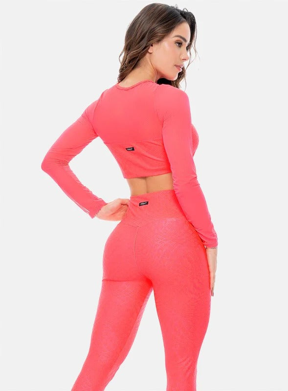 TOP DEPORTIVO EN TELA JACQUARD CON RECOGIDO - PRECIO ESPECIAL